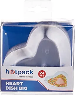 Hotpack Big Heart Shaped Plastic Clear Plates, 24 Pieces