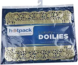 Hotpack Gold Rectangular Doilies 30cm x 40cm Size, 50 Pieces