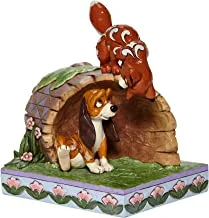 Enesco Disney Traditions by Jim Shore The Fox and The Hound on a Log Figurine, 5.75 Inch, Multicolor