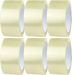 Markq Clear Packing Tape, 2 inches x 50 yards Strong Heavy Duty Packaging Tape for Sealing Parcel Boxes, Moving Boxes Houses, Large Postal Bags, Office Supplies [6 Rolls]