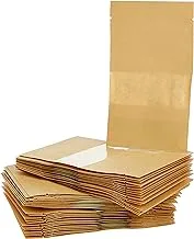 Hotpack Kraft Paper Zip Lock Bag 50-Pieces, 14 cm x 9 cm x 3 cm Size