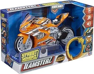 Teamsterz Street Moverz Motorized Motorcycle with Sound and Light, 27 cm Size, Orange