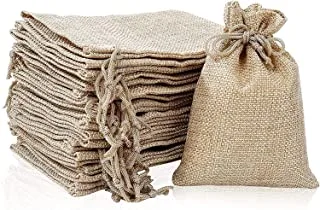 MARKQ Burlap Bags with Drawstring 13 x 18 cm Hessian Jute Bags for Birthday Gifts, Wedding Party Favors, Candy and Jewelry Pouches [Pack of 25]