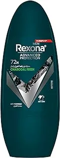 REXONA for Men, Antiperspirant Deodorant Roll-On, 48 Hour Sweat and Odor Protection, Charcoal Clean, Anti-stain, Keeps You Feeling Fresh and Dry, 50ml