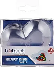 Hotpack Small Heart Shaped Plastic Clear Plates, 24 Pieces