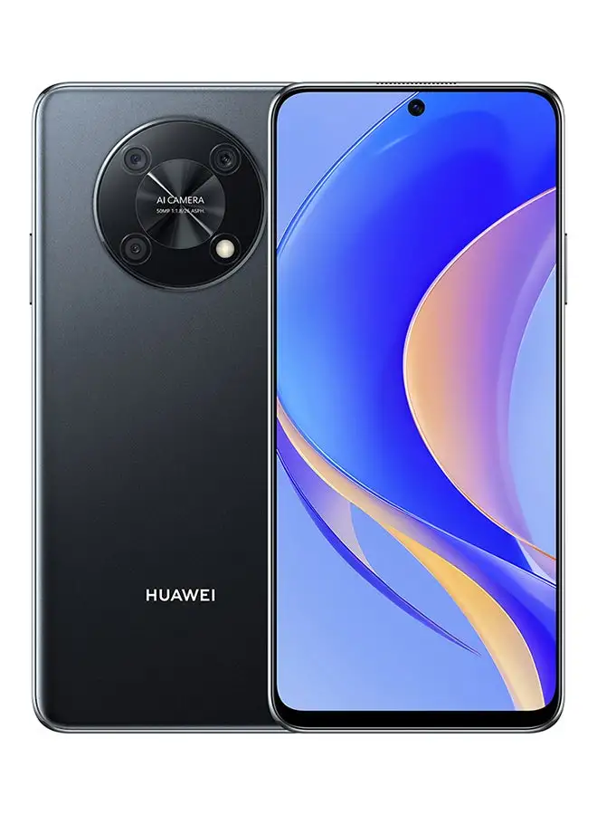 هاتف HUAWEI Nova Y90 ثنائي الشريحة باللون الأسود ، وذاكرة وصول عشوائي (RAM) سعة 6 جيجابايت ، وذاكرة وصول عشوائي (RAM) سعة 128 جيجابايت ، ومزود بخدمة 4G LTE - إصدار الشرق الأوسط