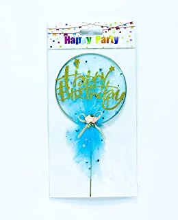 Italo Happy Birthday Party Net Cake Topper, Blue