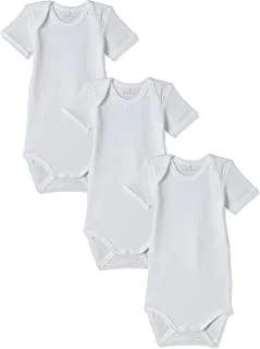 جورب جسم للأطفال بأكمام قصيرة أبيض سادة من name it (عبوة من 3 قطع)