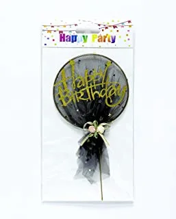 Italo Happy Birthday Party Net Cake Topper, Black