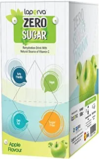 sugar free drink | laperva Zero Sugar Drink - Rehydration Drink With Natural Source of Vitamin C, Made With Many Dried Fruits, Low Calories, Artificial Color & Flavor Free, (15 Sachets) (Apple)