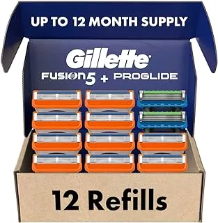 Gillette Fusion5 Men's Razor Blades – 10 Refills + Fusion5 ProGlide Razor Blades - 2 Refills – One Pack of 12 Refills