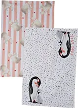 Yvonne Ellen Penguin/Polar Bear Christmas Tea Towel 2-Piece Set