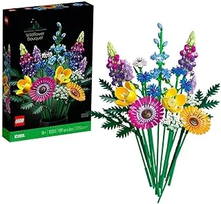 LEGO Icons Wildflower Bouquet 10313 Building Blocks Toy Set; Flowers Botanical Collection (939 Pieces)