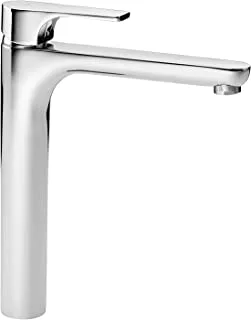 GS Rubinetterie Slim Single Lever High Basin Mixer with Click Clack Waste, Sink Tap, Sink Mixer, Chrome, Sink Faucet, Bathroom Sink Faucet, Bath Taps, Luxury Design