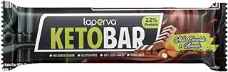 laperva Keto Chocolate Bar, Pure Whey Protein Chocolate Bars, Keto Friendly, Vegetarian, Rich in Fiber & Low Calories (Milk Chocolate & Almonds - 20 Bars)