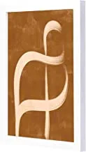 Lowha Abstract Browen Wooden Framed Wall Art Painting with White Frame, 23 cm Length x 33 cm Width x 2 cm Height