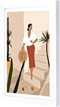 Lowha Look At Me Wooden Framed Wall Art Painting, 23 cm Length x 33 cm Width x 2 cm Height, White