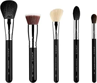 Sigma Beauty Makeup Brush Set – Set of 5 Classic Makeup Brushes for Full Face, Professional Makeup Brushes for Foundation, Concealer, Blush/Powder, Contour, and Highlight (5 pcs)