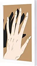 Lowha I Need To Do Manicures Wooden Framed Wall Art Painting, 23 cm Length x 33 cm Width x 2 cm Height, White