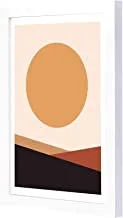Lowha Sun Wooden Framed Wall Art Painting with White Frame, 23 cm Length x 33 cm Width x 2 cm Height