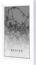 LOWHA Medina Map لوحة فنية جدارية بإطار خشبي أسود مع إطار أبيض 23x33x2cm من LOWHA