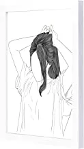 LOWHA cute long hair Wooden Framed Wall Art painting with White frame 23x33x2cm By LOWHA
