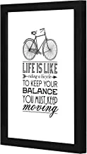 LOWHA life is like riding a bicycle Wall art wooden frame Black color 23x33cm By LOWHA
