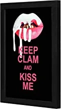 LOWHA Keep Calm and kiss me Wall art wooden frame Black color 23x33cm By LOWHA