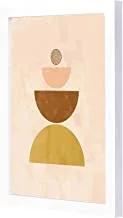 Lowha Abstract Four Wooden Framed Wall Art Painting with White Frame, 23 cm Length x 33 cm Width x 2 cm Height