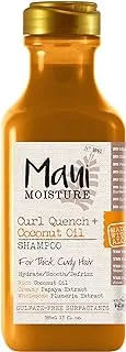 Maui Moisture Curl Quench + Coconut Oil Shampoo, 13 Ounce, Sulfate Free Shampoo Ideal For Thick, Curly Hair, Defines, Detangles & Defrizzes Hair