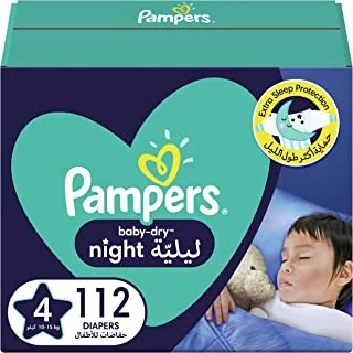 Pampers Baby-Dry Night, Size 4, 10-15 kg, 112 Diapers