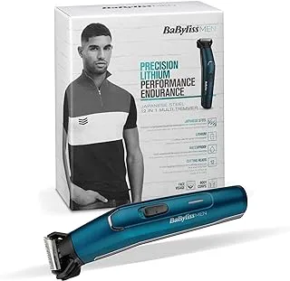 BaByliss 12-in-1 Facial and Body Hair Grooming Kit Made of Japanese Steel|100% waterproof with washable heads.|20-min runtime with 2-hour fast charge|3 body comb guides|MT890SDE(Blue )