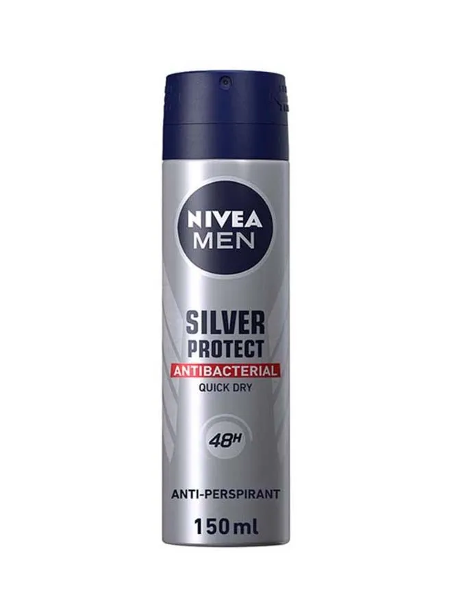 NIVEA Men Silver Protect, Antiperspirant, Antibacterial Protection, Spray Silver/Blue 150ml