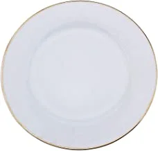 Shallow Porcelain Sahara Dessert Plate with Gold Rim, White, 20 cm, TS-F1-11