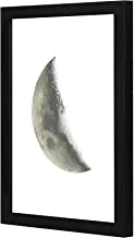 Lowha Medium Moon Grey White Wall Art Wooden Frame Black Color 23X33Cm By Lowha