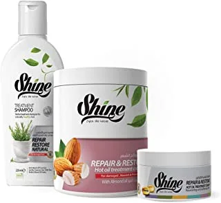 Shine Almond Hair Nourishing & Softening Kit (Shampoo, Bath & Mask)