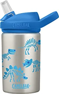 CamelBak Eddy+ Kids Water Bottle with Straw, Single Wall Stainless Steel - Leak-Proof When Closed