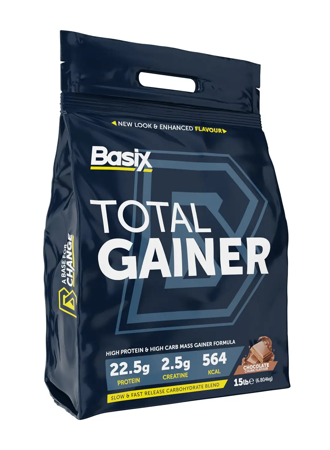 Basix Total Gainer High Protein & High Carb Mass Gainer Formula Chocolate Chunk 15 LB.