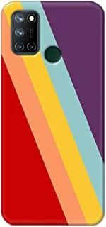 Khaalis matte finish designer shell case cover for Realme 7 Pro-Diagonal Stripcs Red Yellow Blue