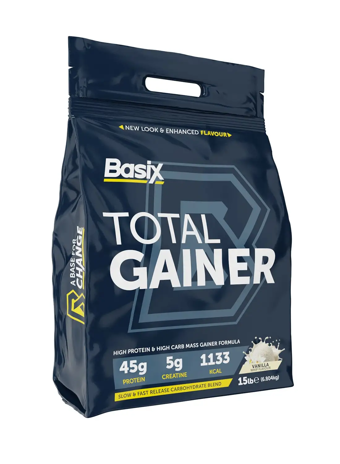 Basix Total Gainer High protein & Carb Mass Gainer Formula Vanilla Whip 15 Lb