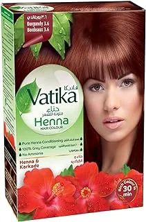 Vatika Naturals Henna | Burgundy Hair Color 60 g| For Intense Nourishment & Conditioning | Ammonia Free | For Grey Hair