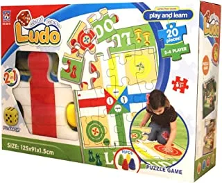 Family Time Ludo Giant Puzzle Game, Multicolor, size 121x95x2.1 cm, - ‎36-6017-18