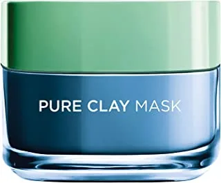 L'Oreal Paris Pure Clay Blue Face Mask With Marine Algae, Clears Blackheads And Shrinks Pores, 50 Ml