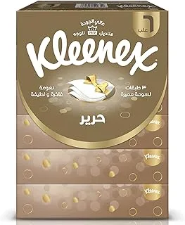 Kleenex Silk Facial Tissue, 3 PLY, 6 Tissue Boxes x 50 Sheets, 100% Cotton Soft Tissue Paper for Gentle Care