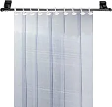 Kuber Induatries™ 1 mm Thick Pvc 6 Strips Air Conditioner Curtain For Offices & Shop -7 Feet (Dimension-84 * 54 Inches), Transparent