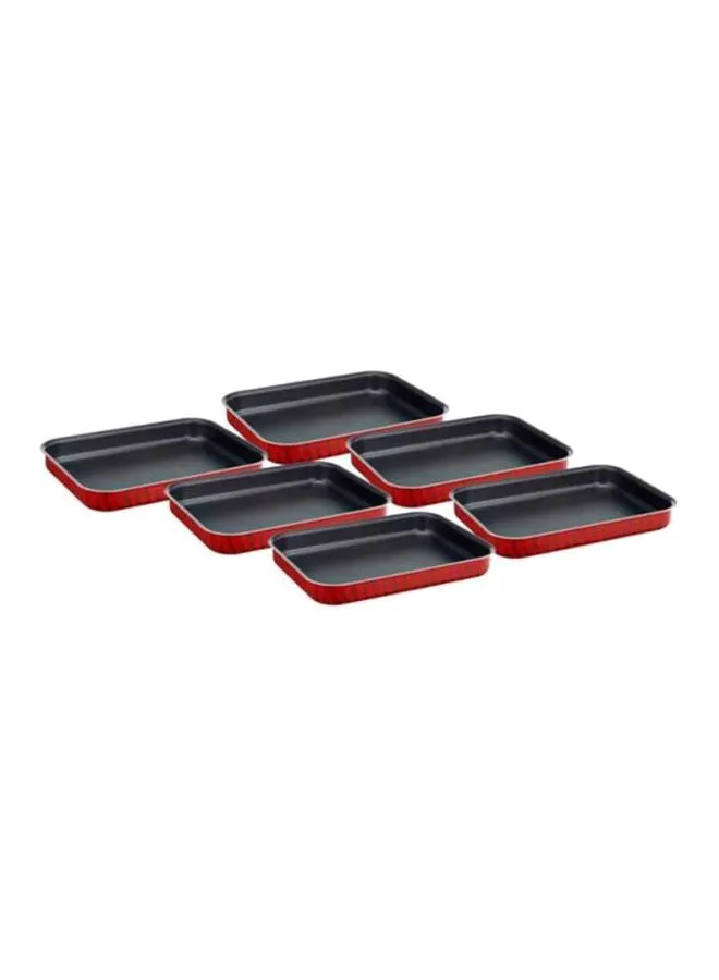 Tefal 6-Piece Tempo Flame Bakeware Set Red/Black 500x78x346millimeter
