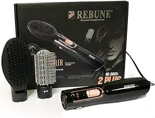 REBUNE RE-2025-2_1 Hair Styler with 2 Attachments, 1200 Watt, BLACK, MEDIUM