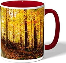autumn leaves Coffee Mug by Decalac, Red - 19039