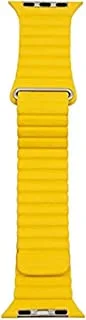 Iguard by porodo leather watch band for apple watch 40mm / 38mm - yellow