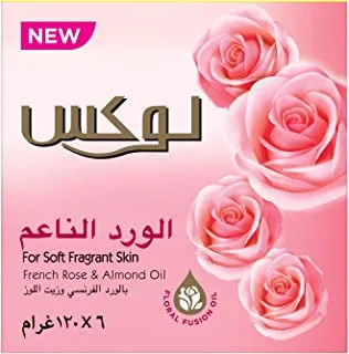 Lux Bar Soft Rose for Soft Fragrant Skin, 120g (Pack of 6)